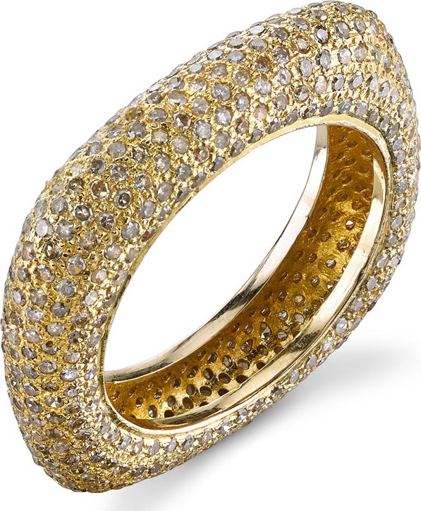 Sheryl Lowe 14k Gold Diamond Square Stack Ring, Size 7.5