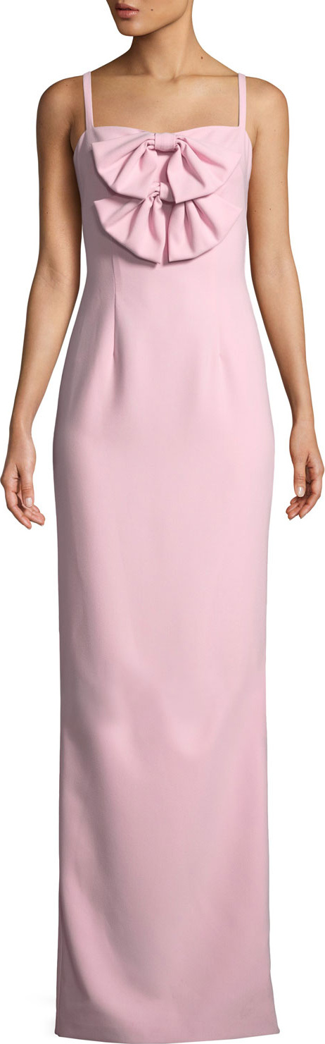 Black Halo Milayla Column Gown w/ Bow Details