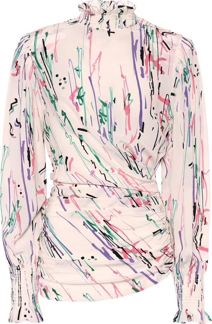 Isabel Marant Fantine printed stretch-silk blouse
