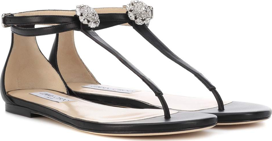 Jimmy Choo Afia Flat leather sandals