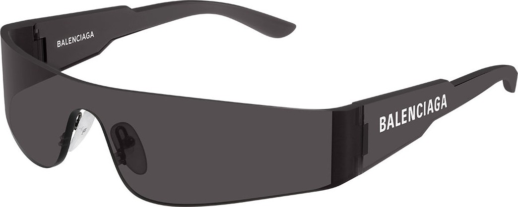 Balenciaga Mirrored Rimless Wrap Sunglasses