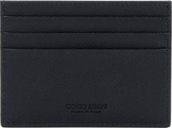 Giorgio Armani Tumbled Leather Credit Card Holder, Navy