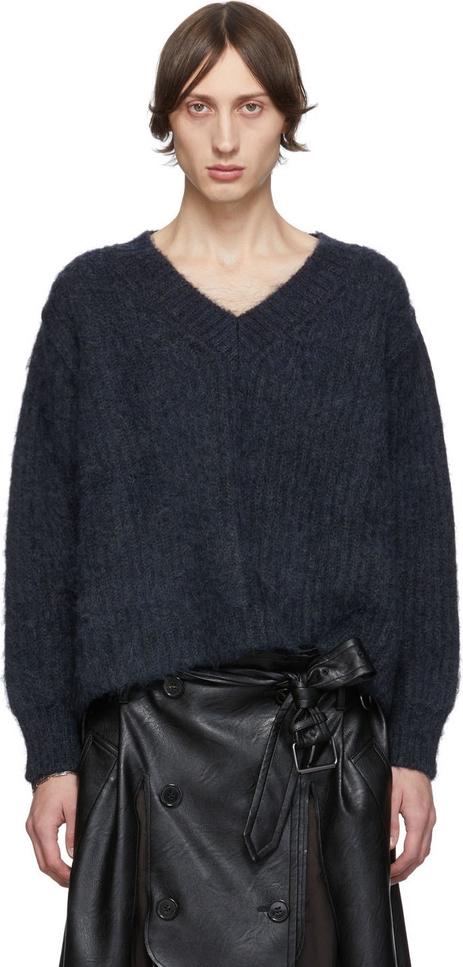 Maison Margiela Navy Gauge 3 Sweater