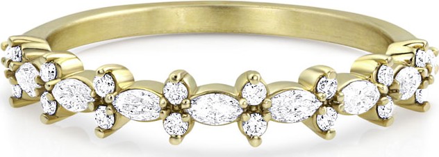 Dominique Cohen 18k Gold Diamond Crown Stack Ring, Size 7