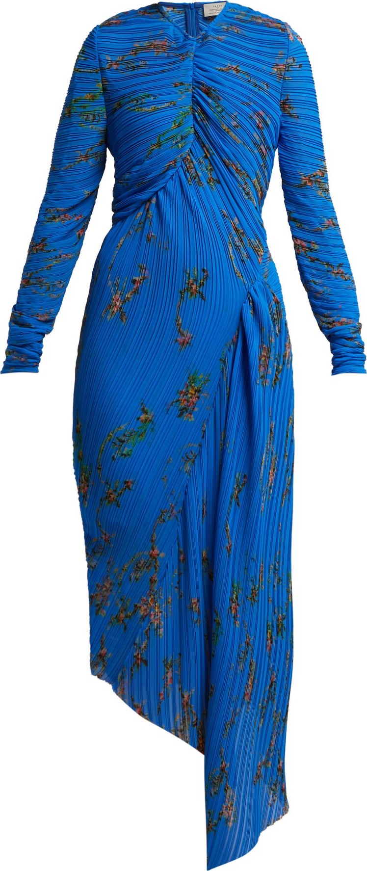 Preen Floral-print pleated georgette midi dress