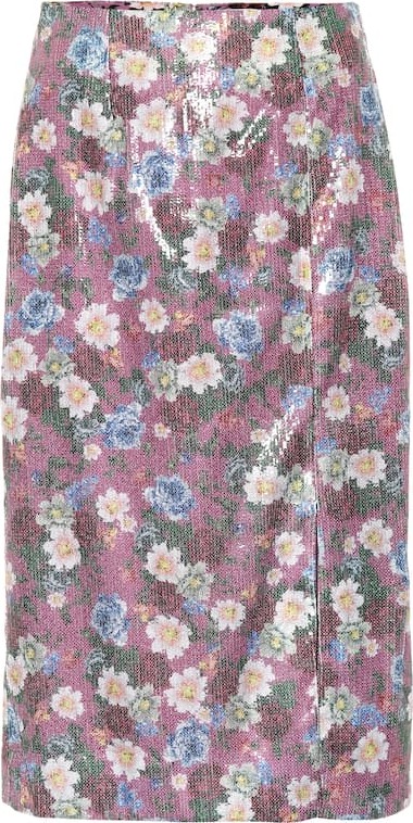 Erdem Tahira sequined floral skirt
