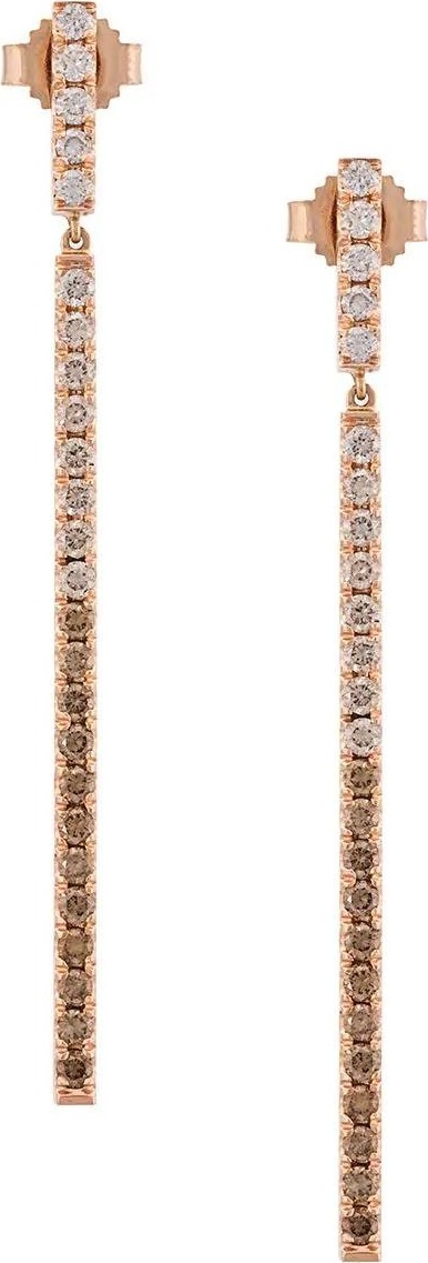 Eva Fehren rose gold Line diamond earrings