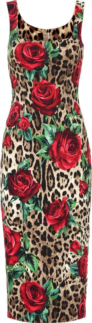 Dolce & Gabbana Leopard and floral-printed dress