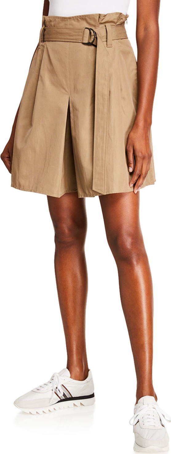 Brunello Cucinelli Belted Paperbag-Waist Skort