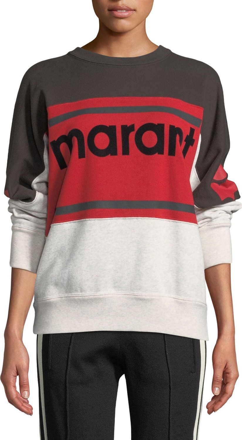 Isabel Marant Etoile Gallian Logo Colorblock Sweatshirt