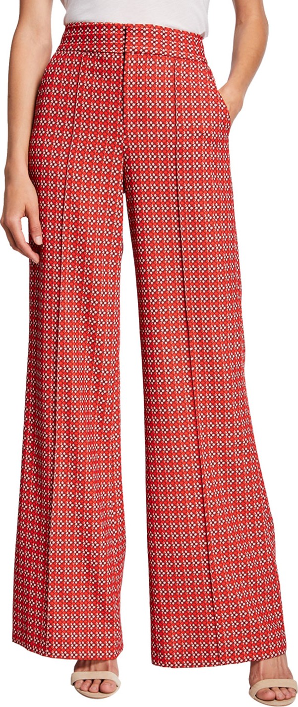 Alice + Olivia Dylan High-Waist Wide-Leg Pants