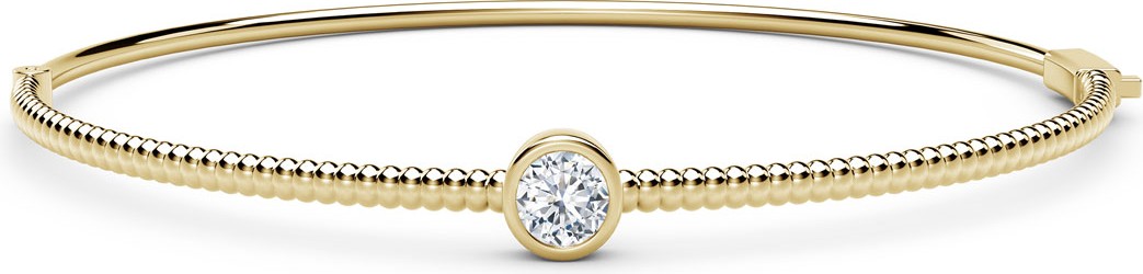 Forevermark 18K Yellow Gold Beaded Diamond Bangle Bracelet