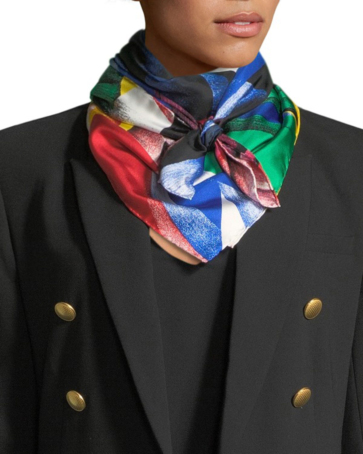 Versace Collection Clash-Print Square Silk Scarf