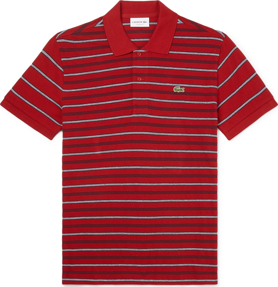 Lacoste Striped Cotton-Piqué Polo Shirt