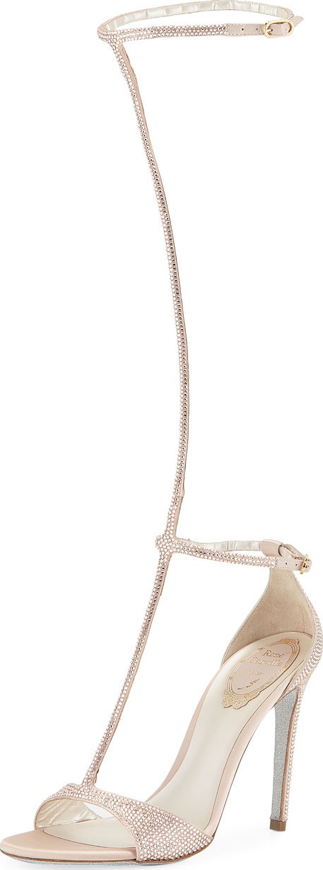 Rene Caovilla To-The-Knee Crystal Sandals
