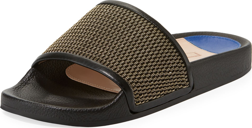 Stuart Weitzman Delano Metallic Pool Slide Sandal