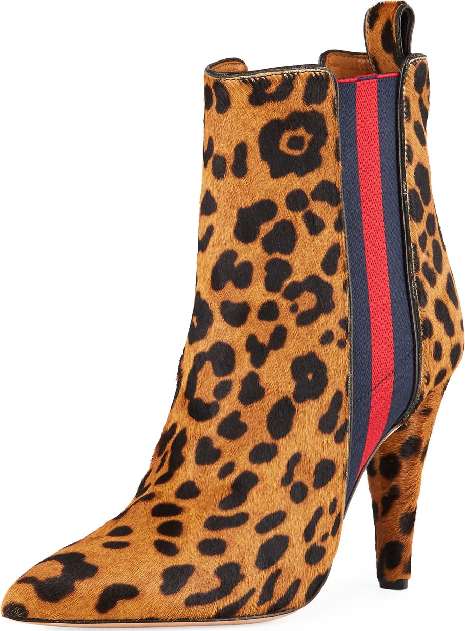 Veronica Beard Flynne High-Heel Leopard Booties