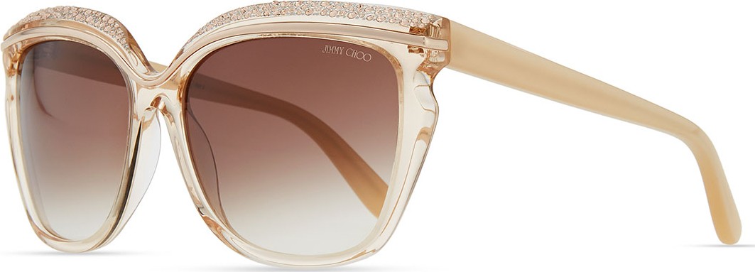 Jimmy Choo Sophia Embellished Sunglasses, Nude