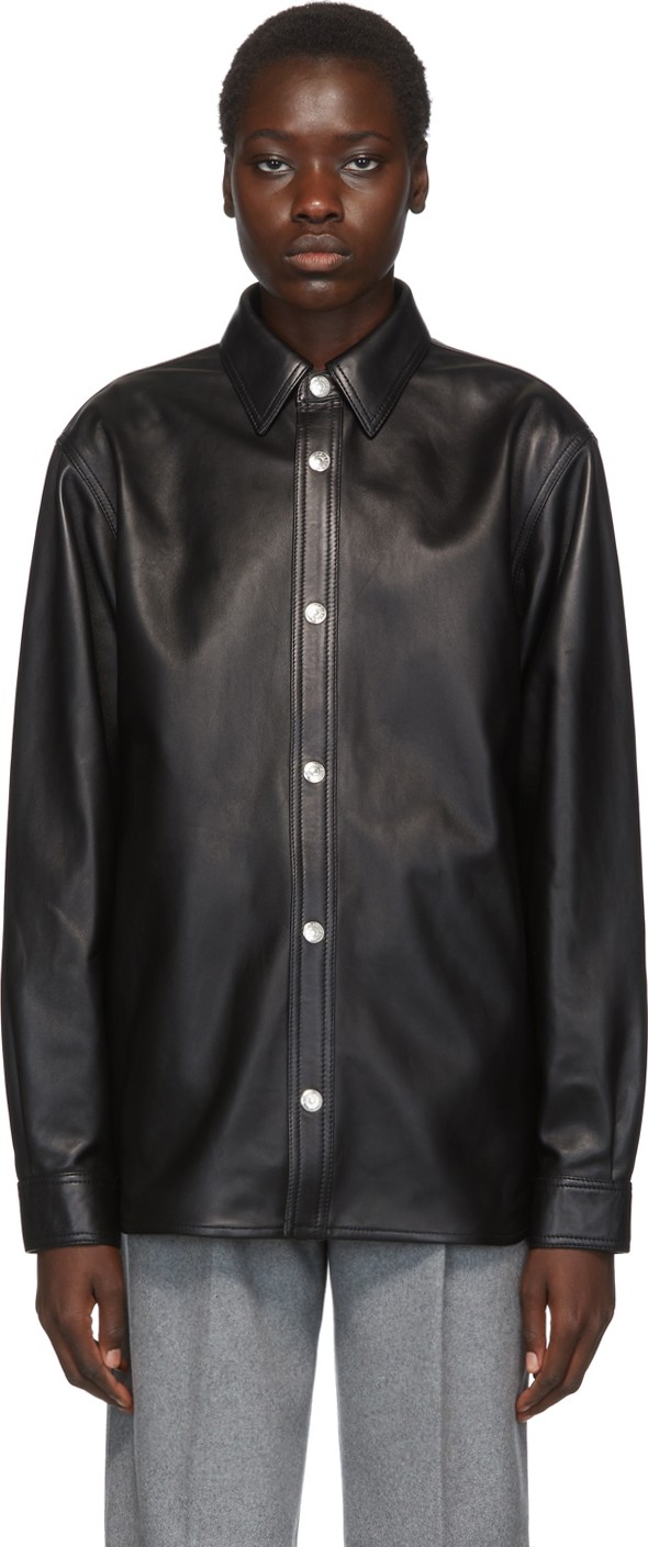 Acne Studios Black Blå Konst Leather Tracey Jacket