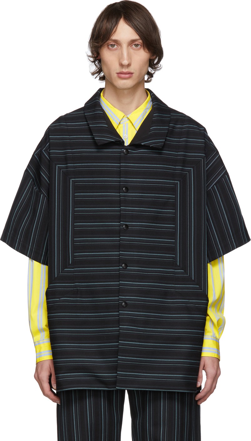 Kiko Kostadinov Blue Stripe Lentz Overshirt