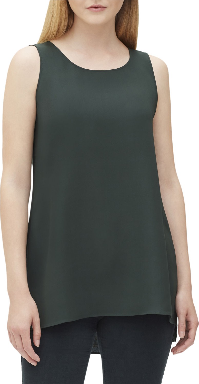 Lafayette 148 New York Ruthie Sleeveless High-Low Hem Silk Blouse