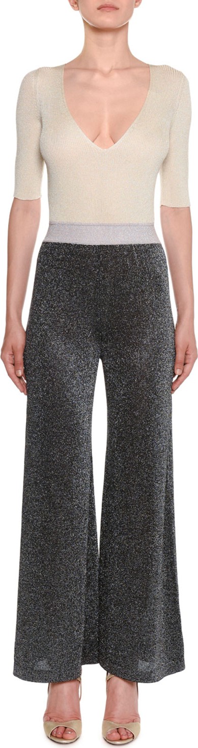 Missoni Metallic-Knit Colorblock Flared-Leg Jumpsuit