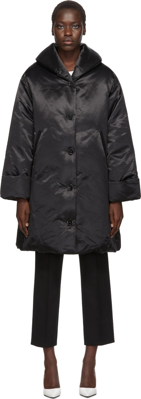 MM6 Maison Margiela Black Down Button Coat
