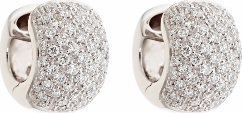 ZYDO Classic Chic 18k White Gold Diamond Huggie Earrings