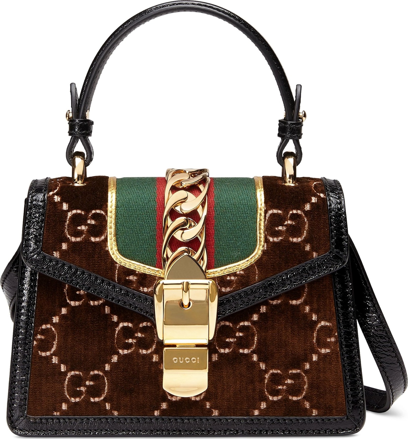 Gucci Mini Sylvie Velvet Top Handle Bag
