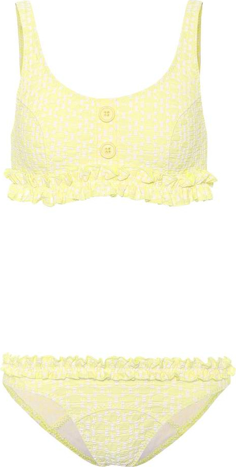 Lisa Marie Fernandez Colby ruffled seersucker bikini