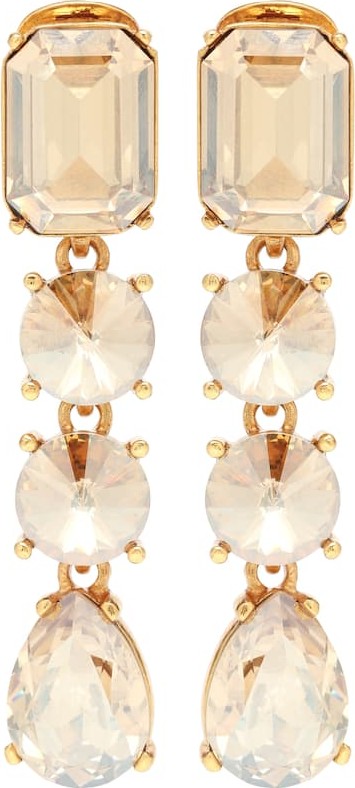 Oscar De La Renta Crystal clip-on earrings