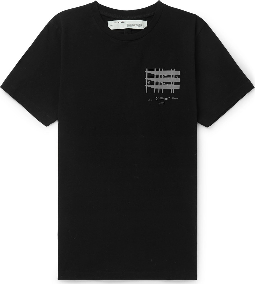 Off White Slim-Fit Reflective-Trimmed Cotton-Jersey T-Shirt