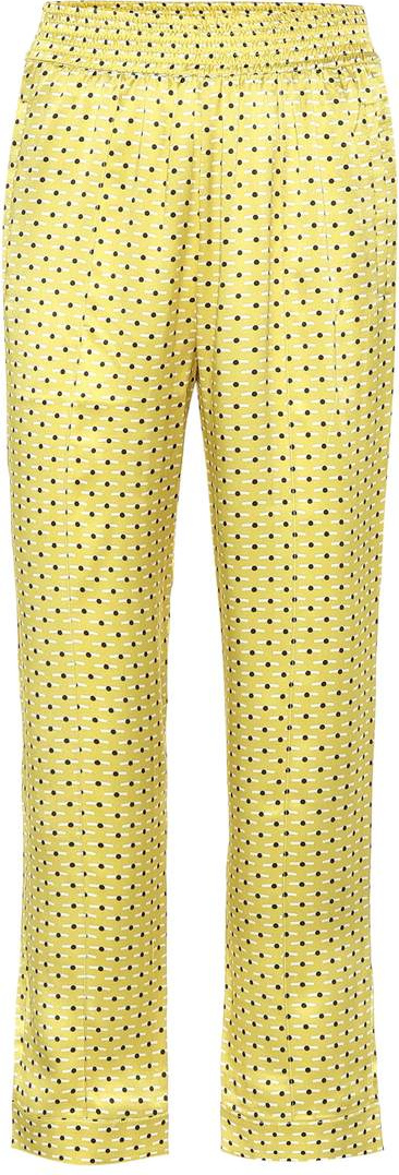 Asceno Printed silk pajama pants