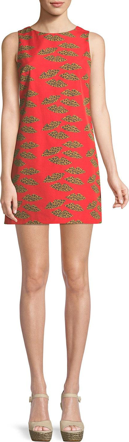 Alice + Olivia Clyde Cheetah Lips Mini Dress