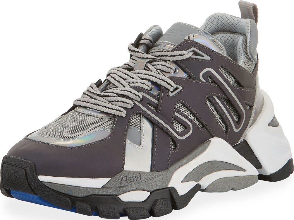 ASH Flash Mixed-Media Leather Platform Sneakers