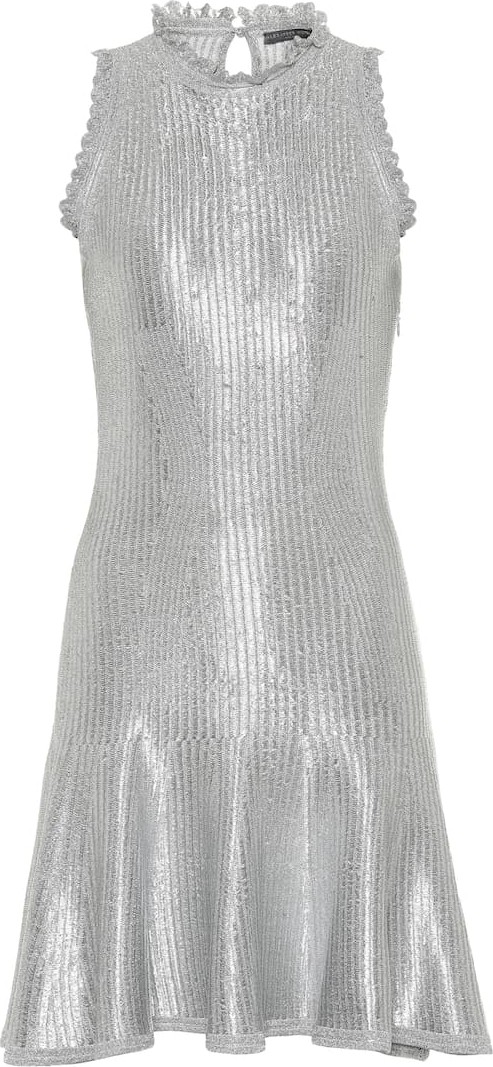 Alexander McQueen Metallic knit minidress