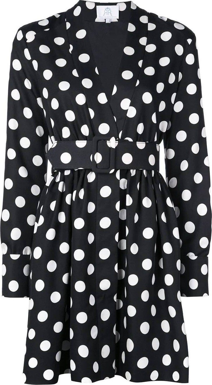 Rebecca de Ravenel polka dot belted dress
