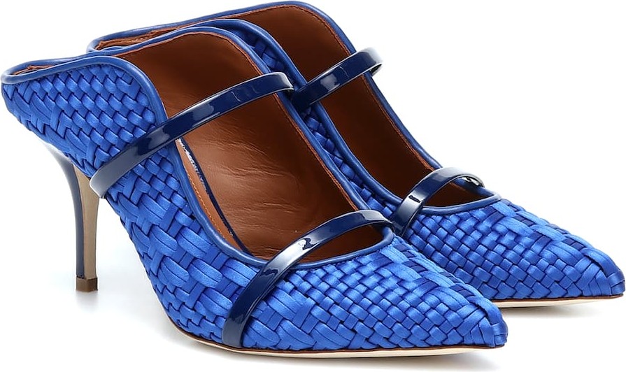 Malone Souliers Maureen 70 woven satin mules