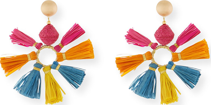 Akola Multi-Tassel Fan Earrings
