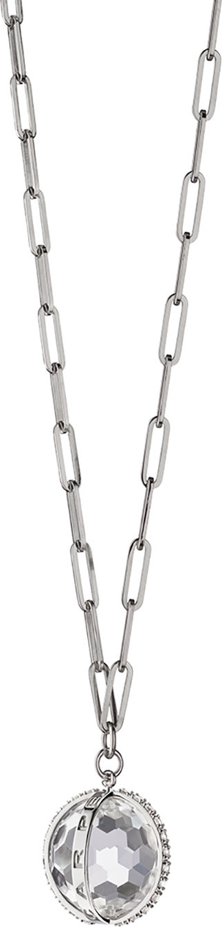 Monica Rich Kosann XL Carpe Diem White Sapphire Charm Necklace in Sterling Silver