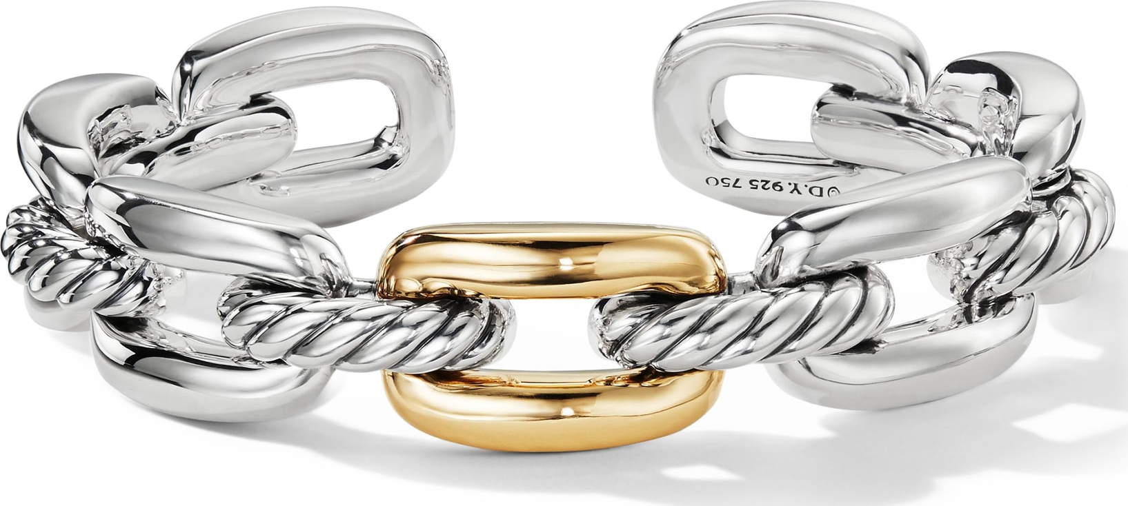 David Yurman Wellesley Link Single Stack Bracelet with 18K Gold