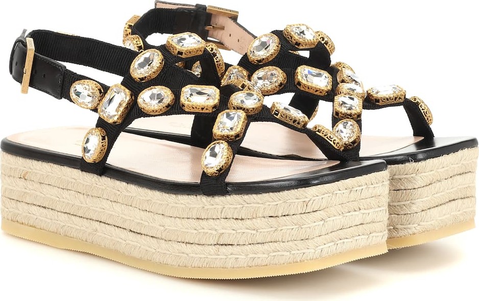 Gucci Crystal-embellished platform sandals