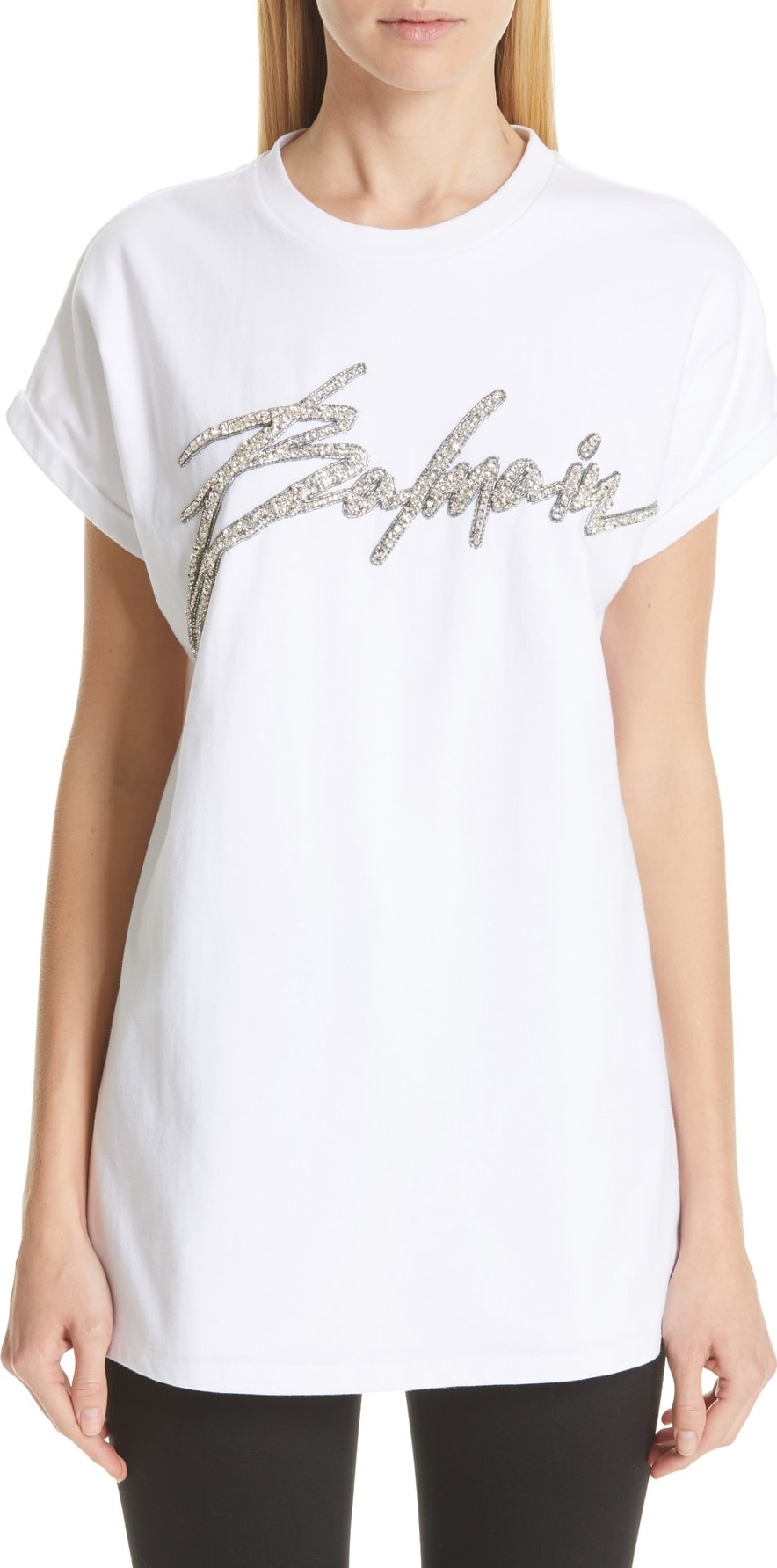 Balmain Signature Logo Embellished Tee