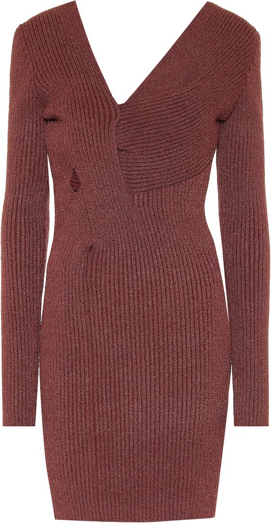 Bottega Veneta Ribbed-knit silk-blend minidress