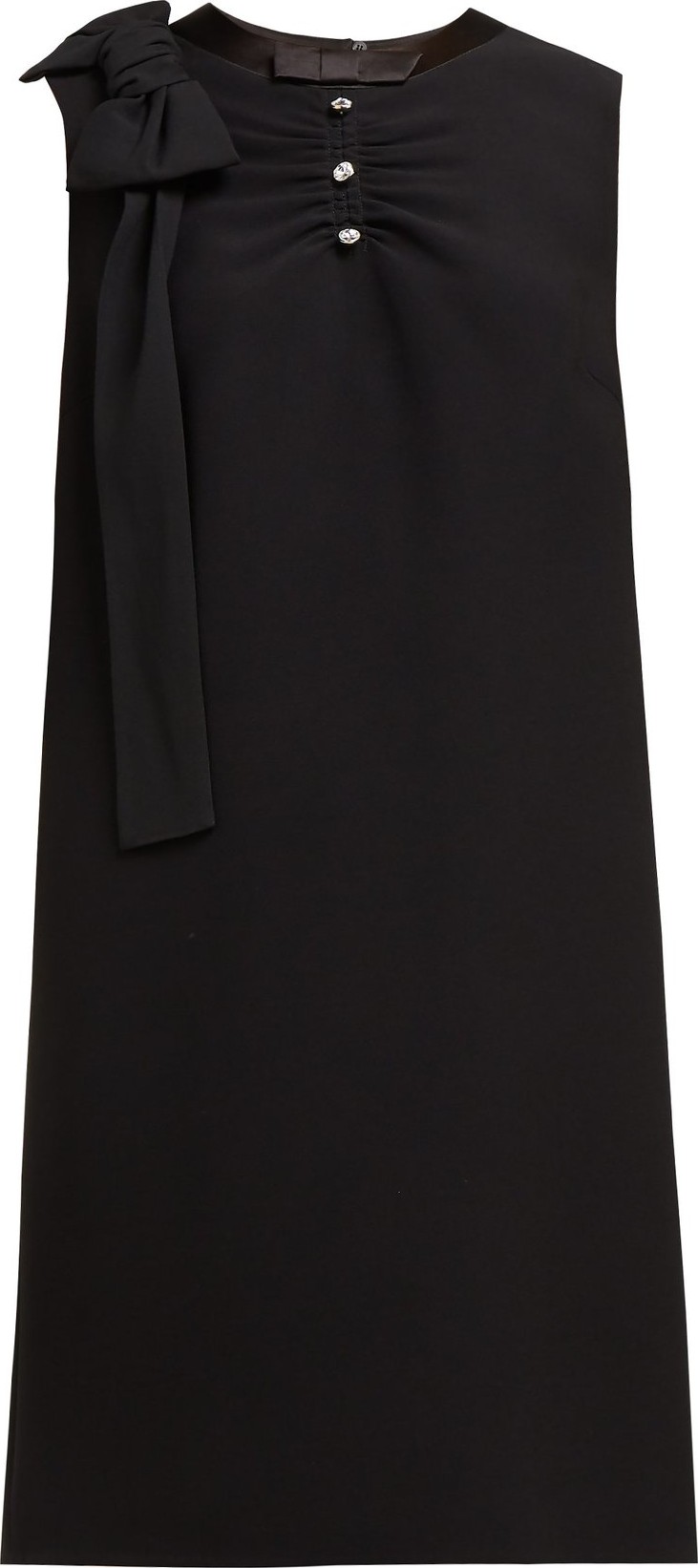 Miu Miu Crystal-embellished ruched crepe shift dress