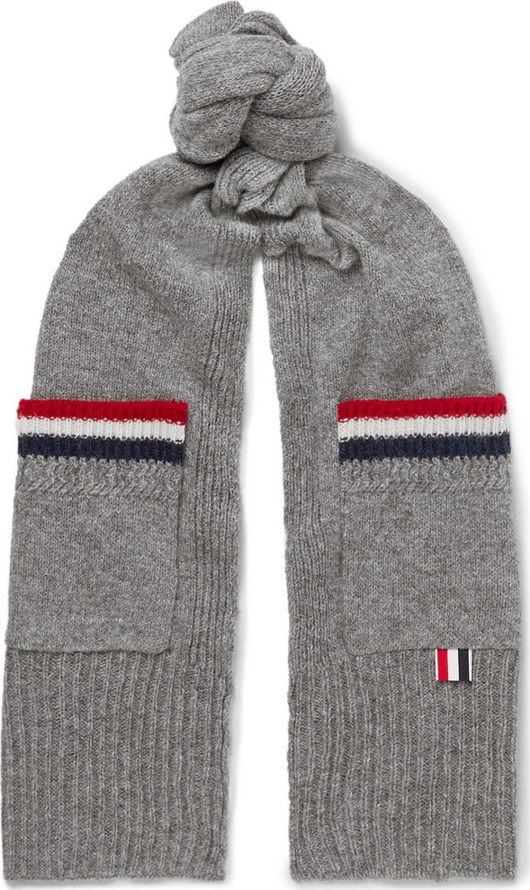 Thom Browne Striped Shetland Wool Scarf