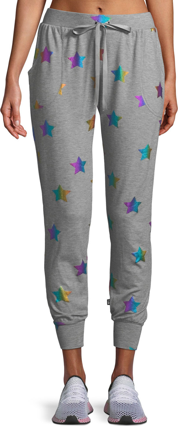 Terez Star Foil Printed Jogger Pants