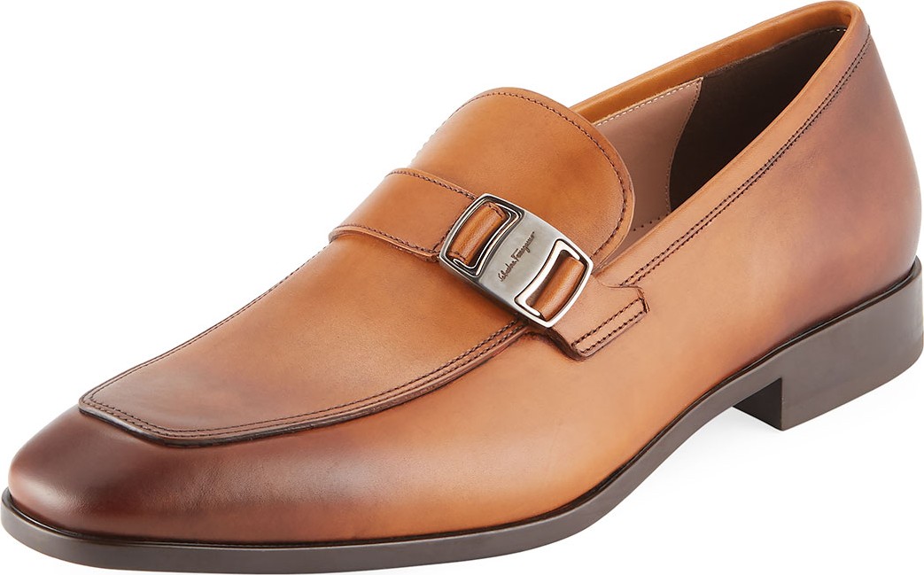Salvatore Ferragamo Men's Benson Burnished Leather Loafer