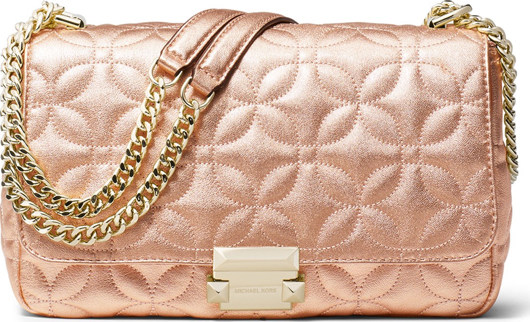 MICHAEL MICHAEL KORS Sloan Large Metallic Leather Chain Shoulder Bag