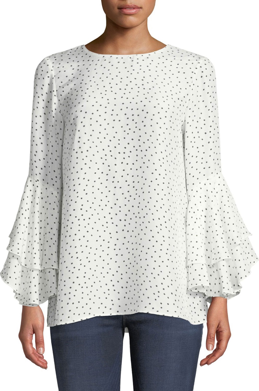 Lafayette 148 New York Meg Brilliant Boxes Silk Blouse